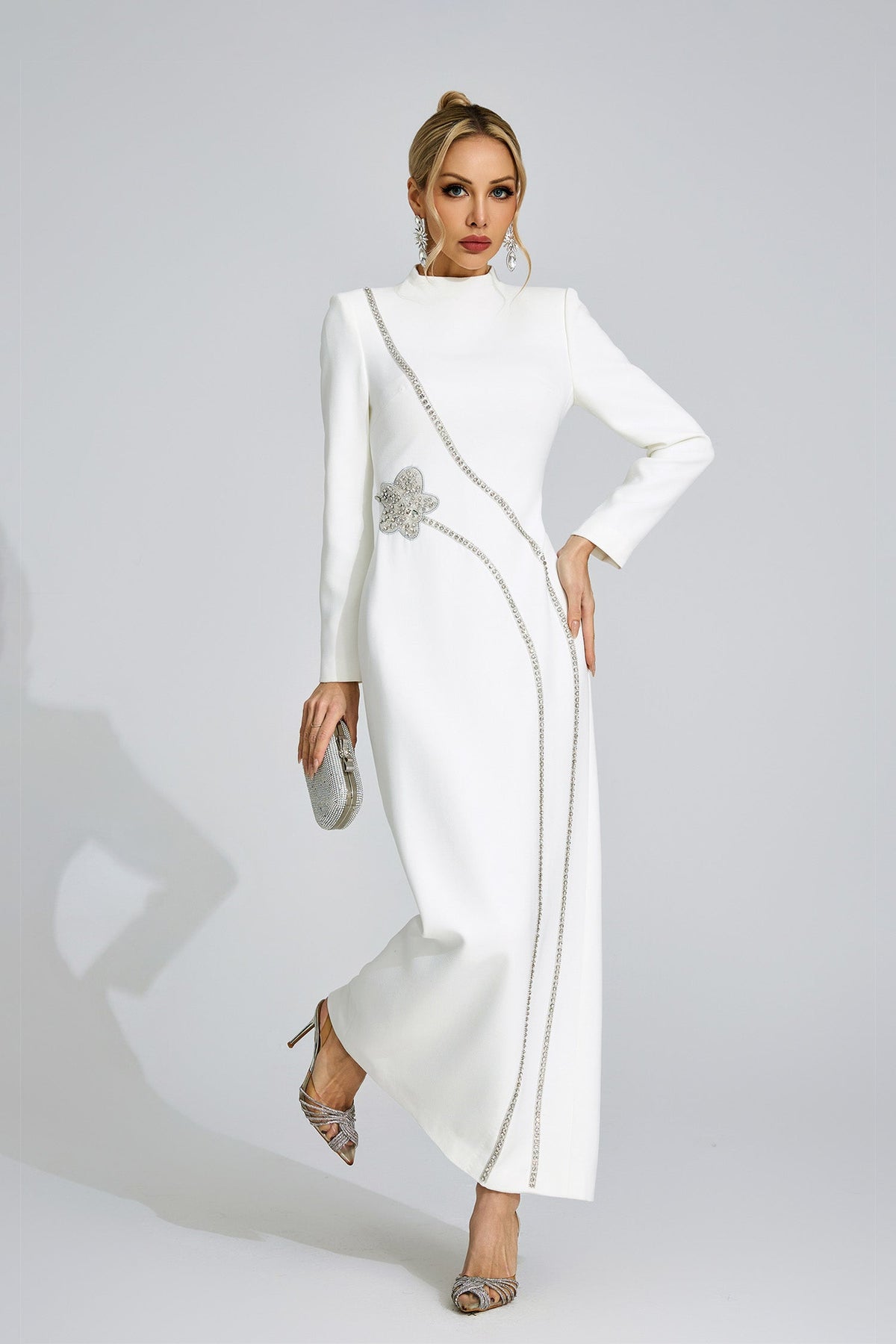 Wyrdelis White Diamond Maxi Dress