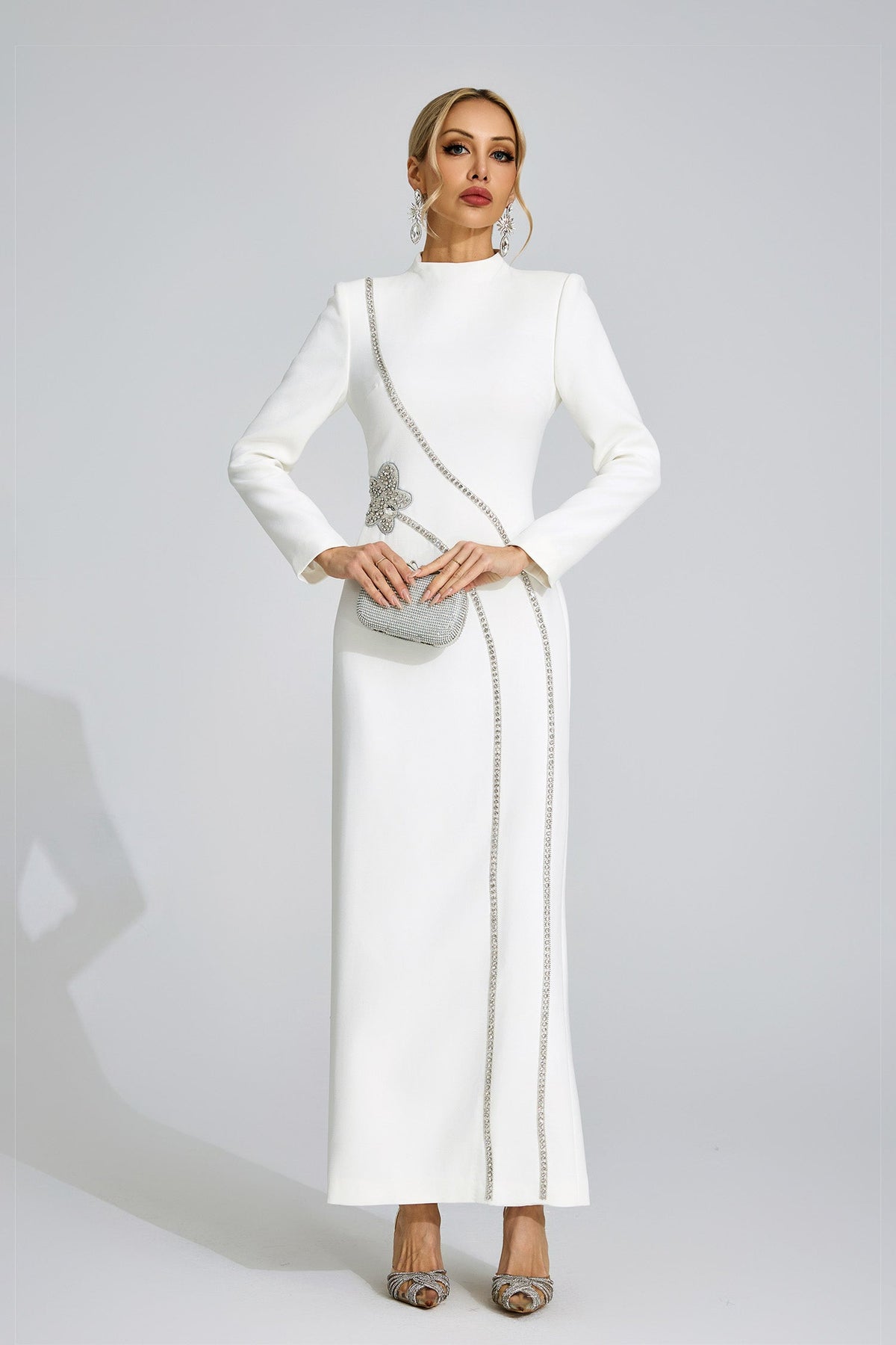 Wyrdelis White Diamond Maxi Dress