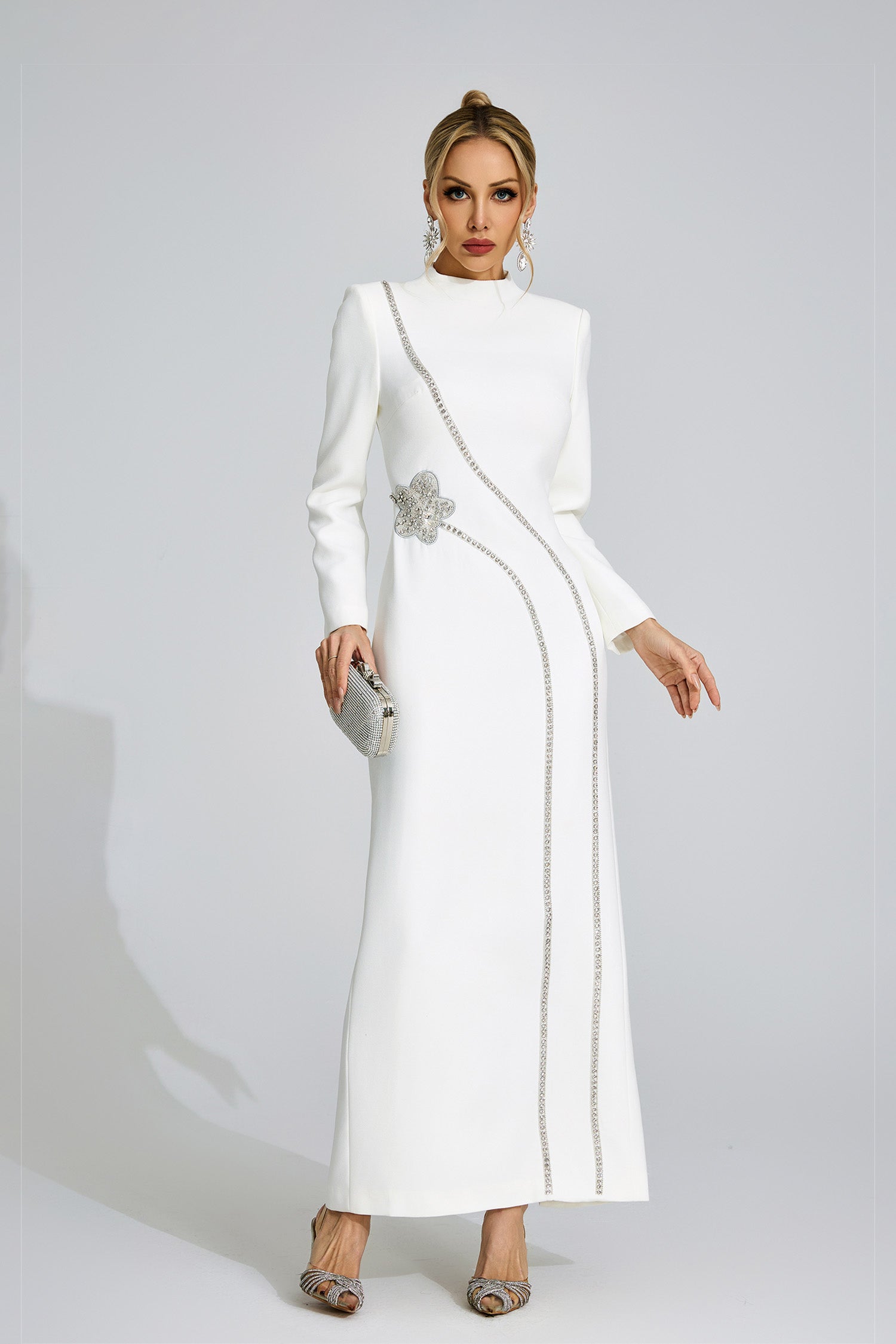 Wyrdelis White Diamond Maxi Dress