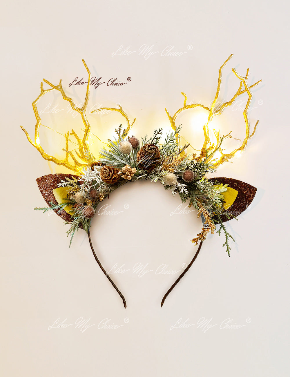 Pine Cone Christmas Reindeer Headband | HeyKat®