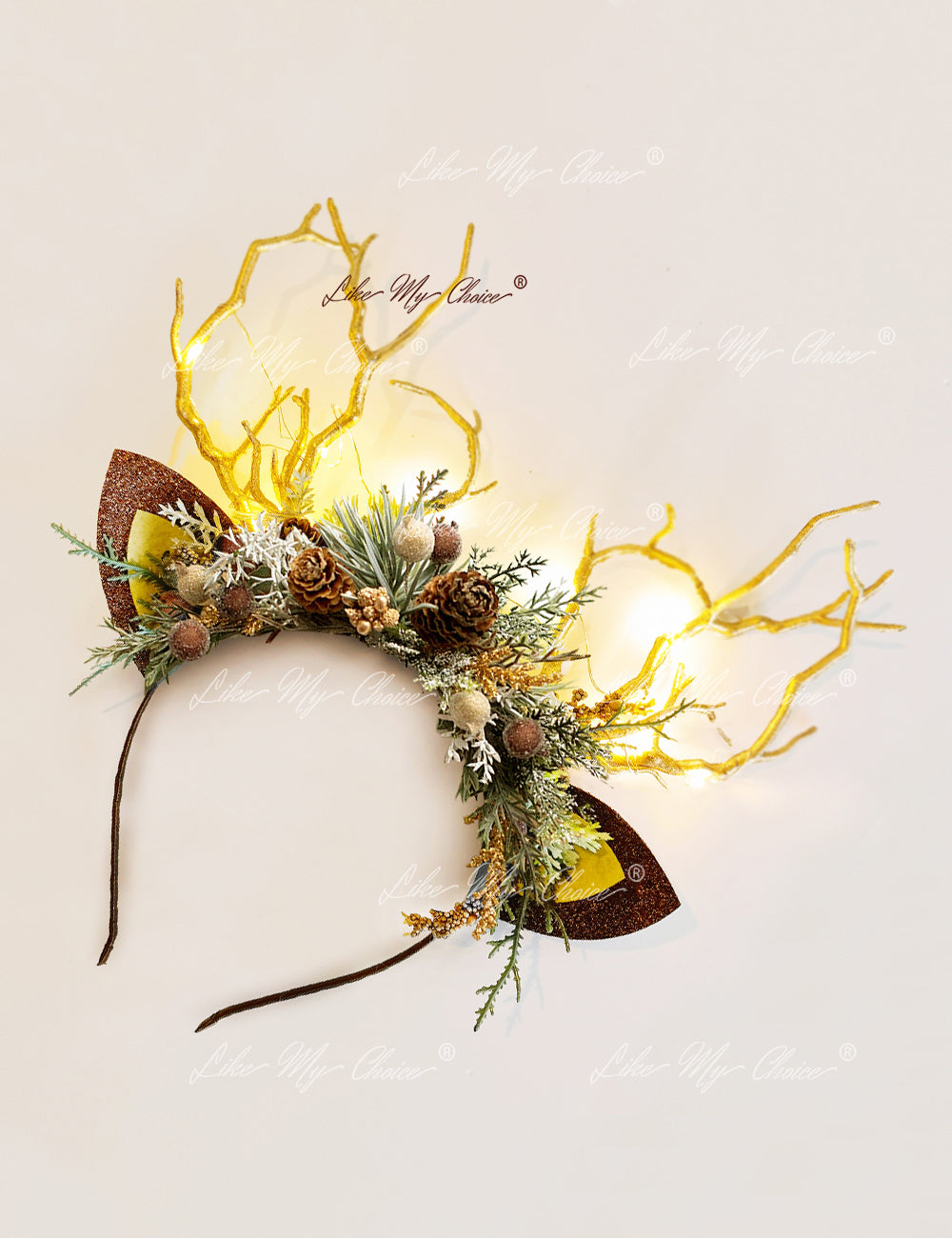 Pine Cone Christmas Reindeer Headband | HeyKat®