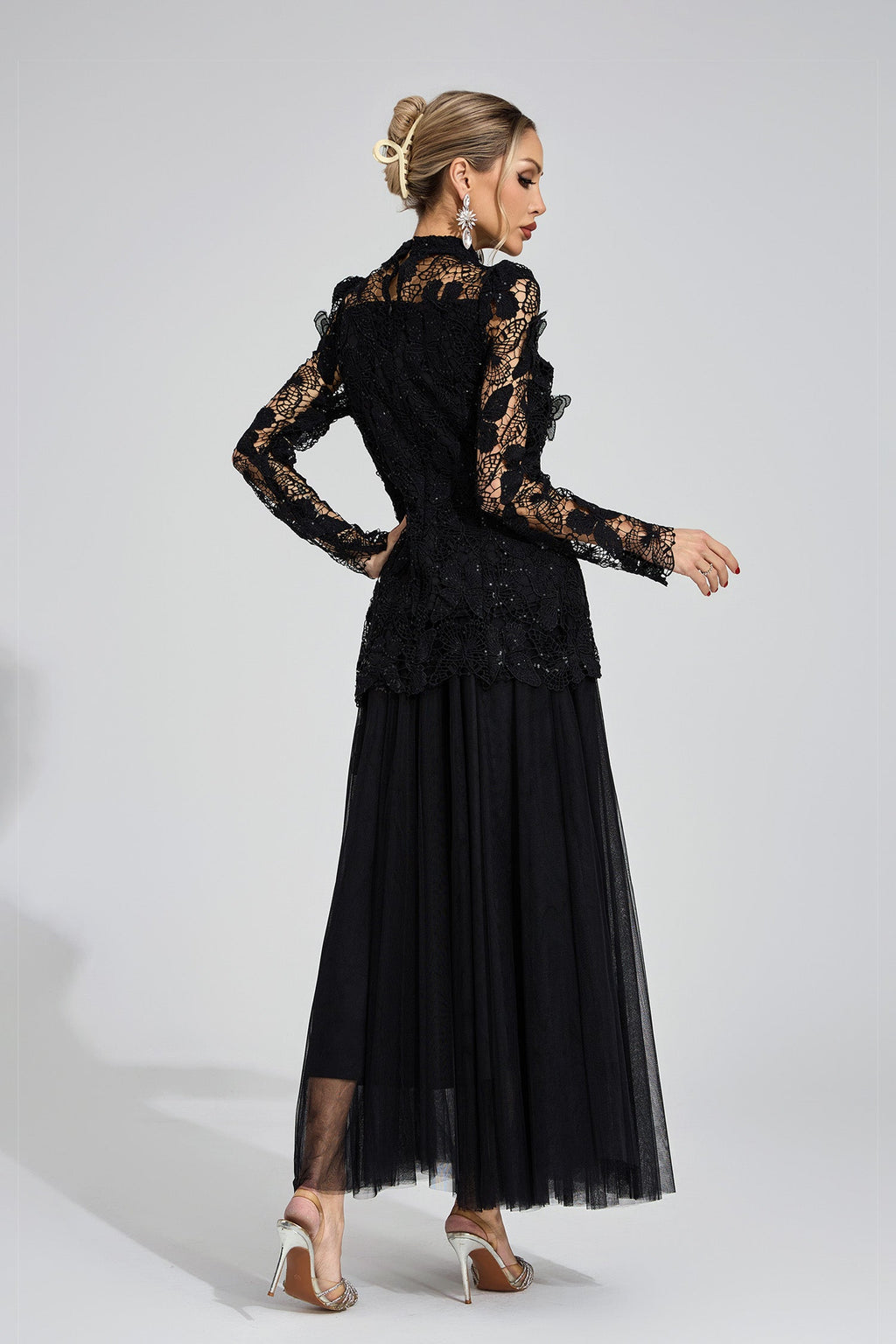 Eryna Black Embroidered Two Piece Set