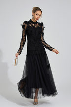 Eryna Black Embroidered Two Piece Set