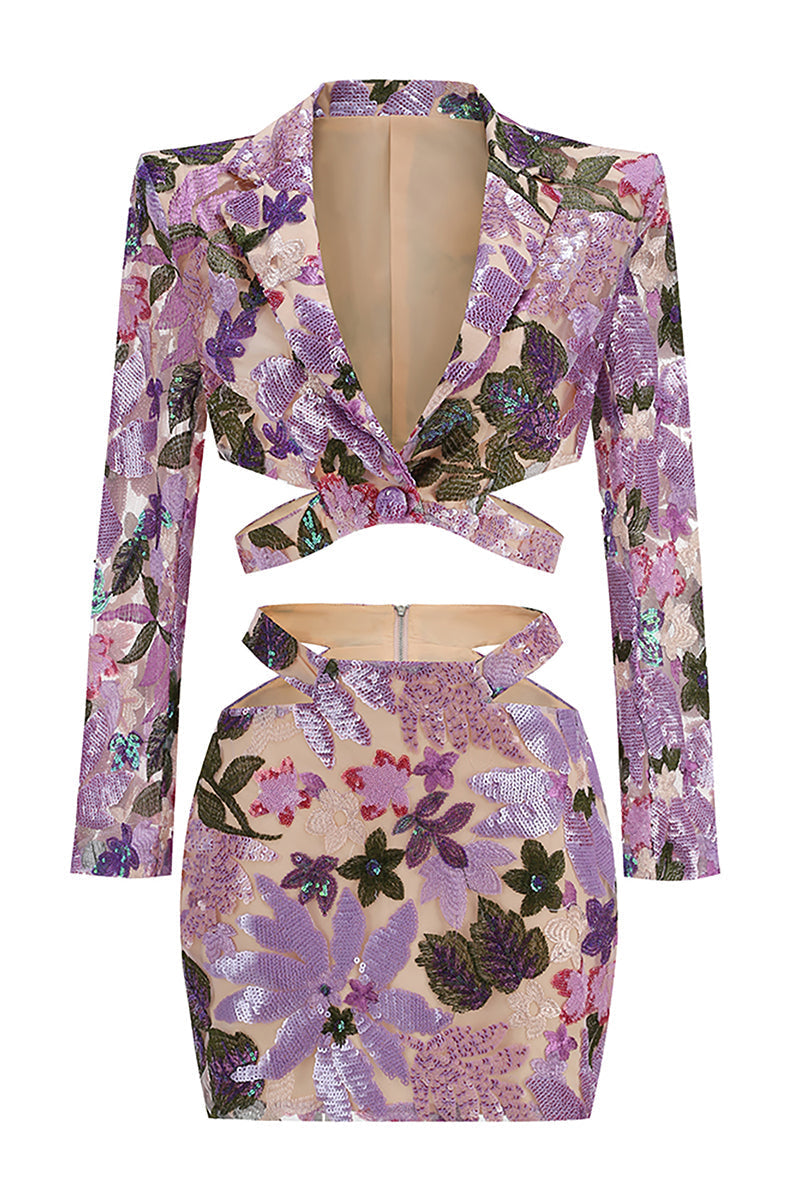 Evalyse Sequin Embroidery Two Piece Set