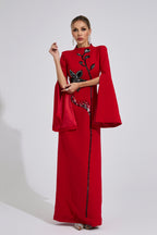 Ferune Red Diamond Maxi Dress