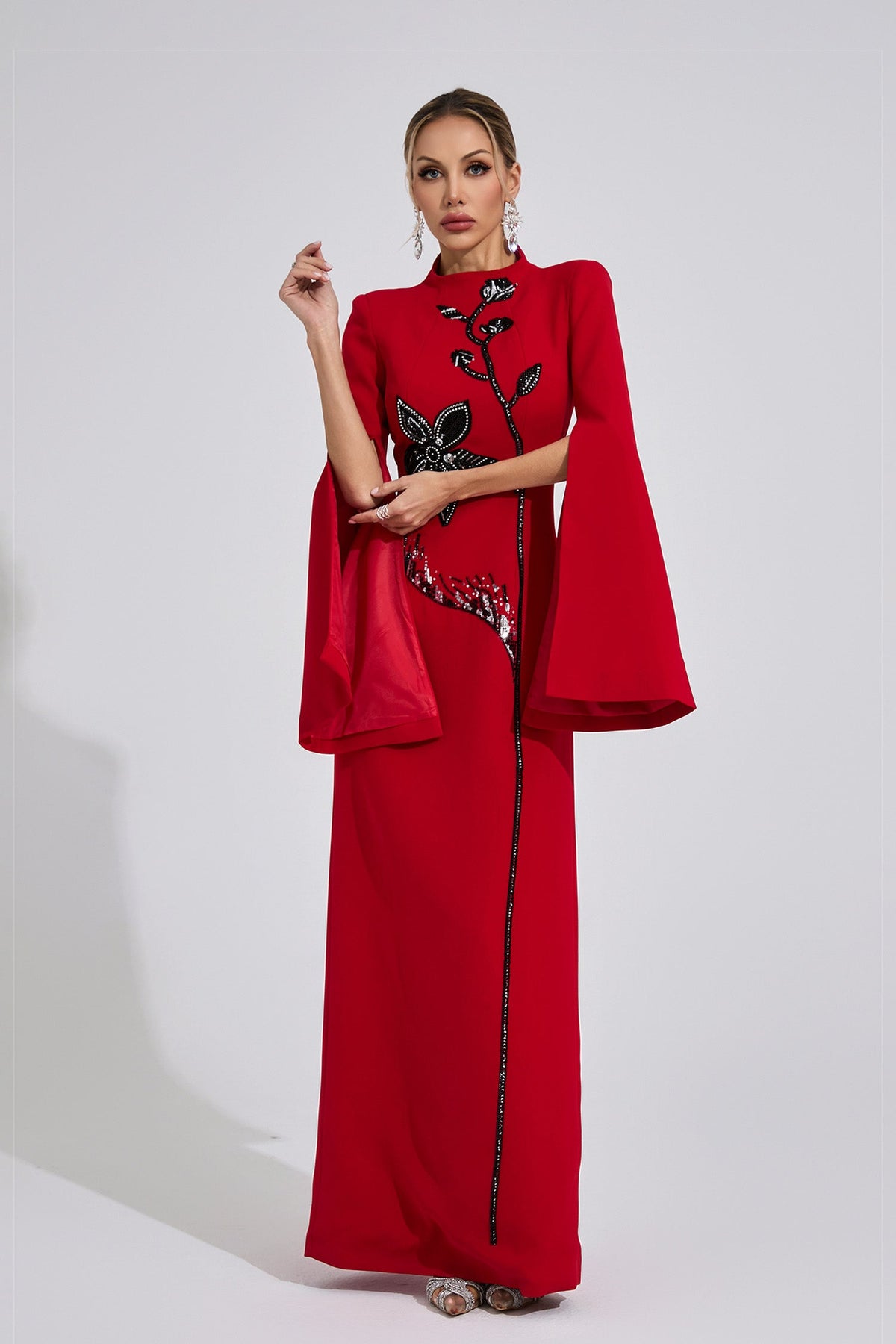 Ferune Red Diamond Maxi Dress