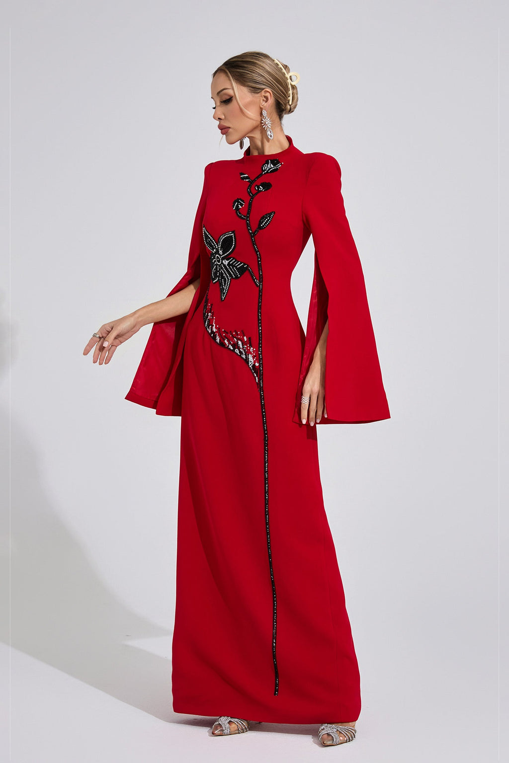 Ferune Red Diamond Maxi Dress