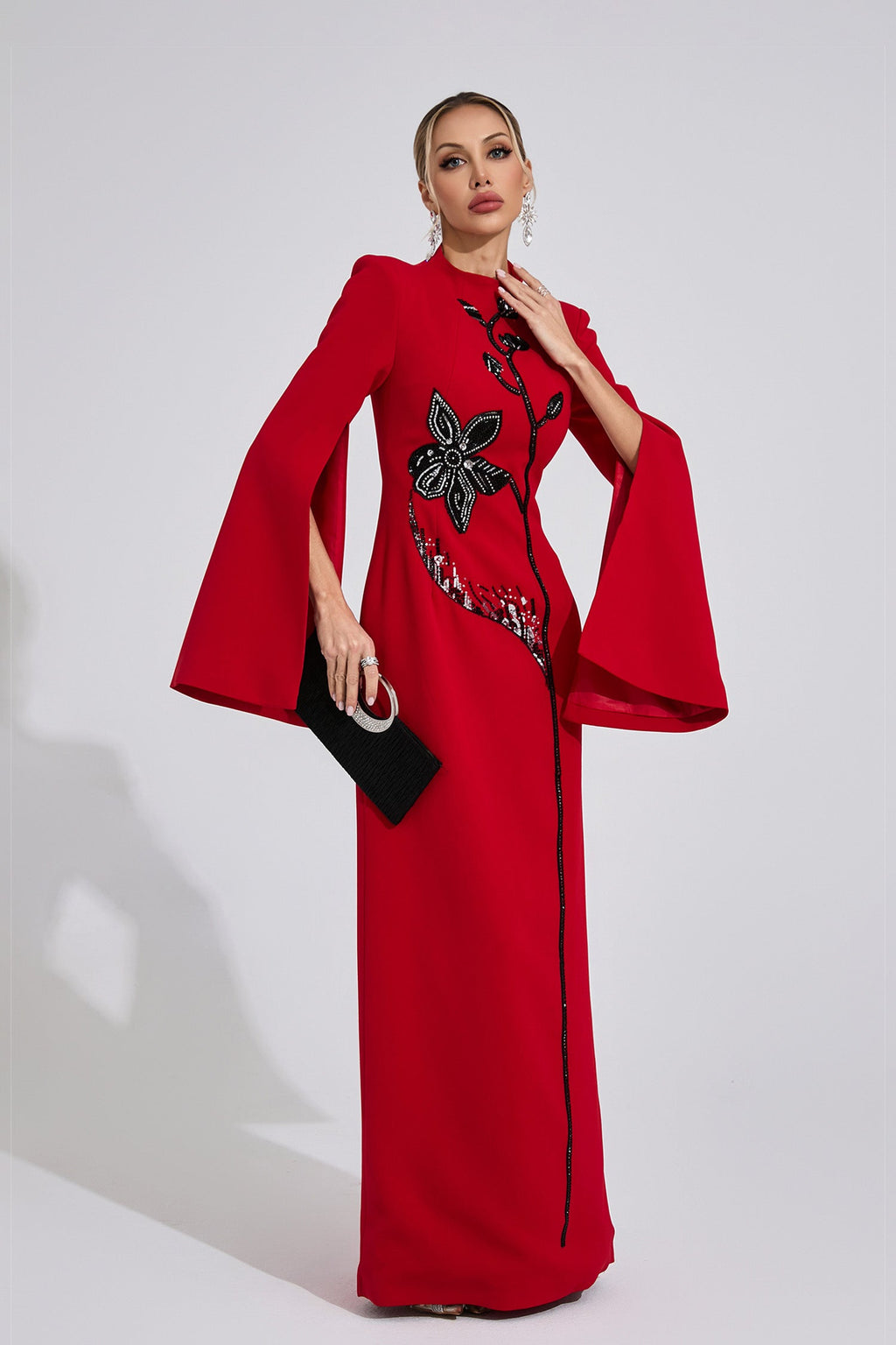 Ferune Red Diamond Maxi Dress
