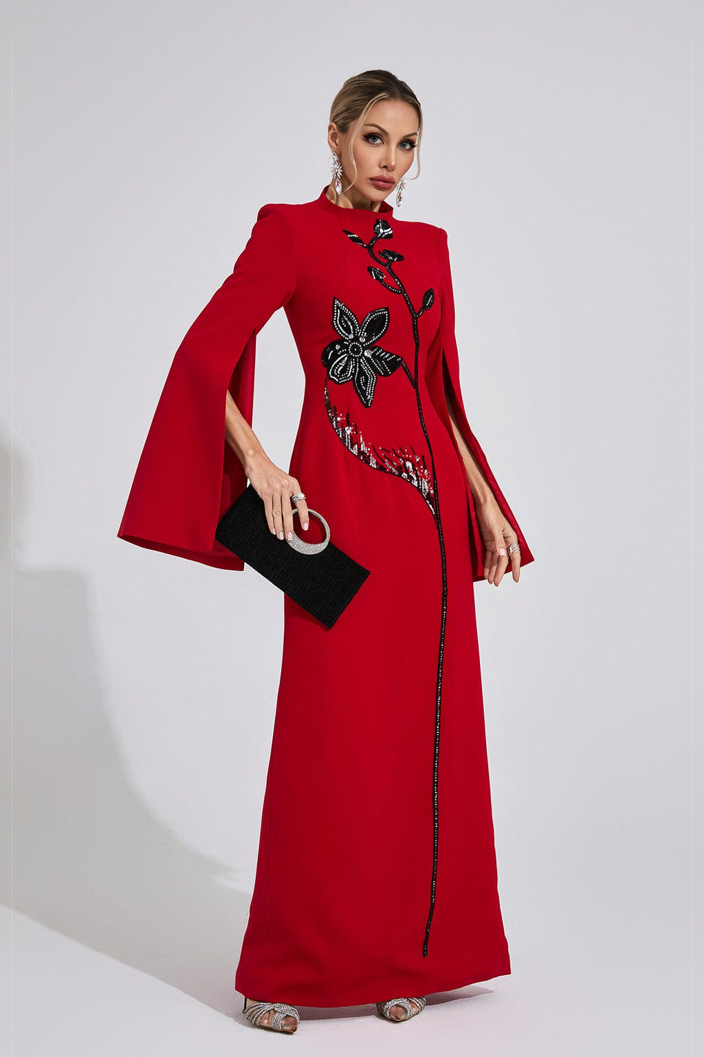 Ferune Red Diamond Maxi Dress