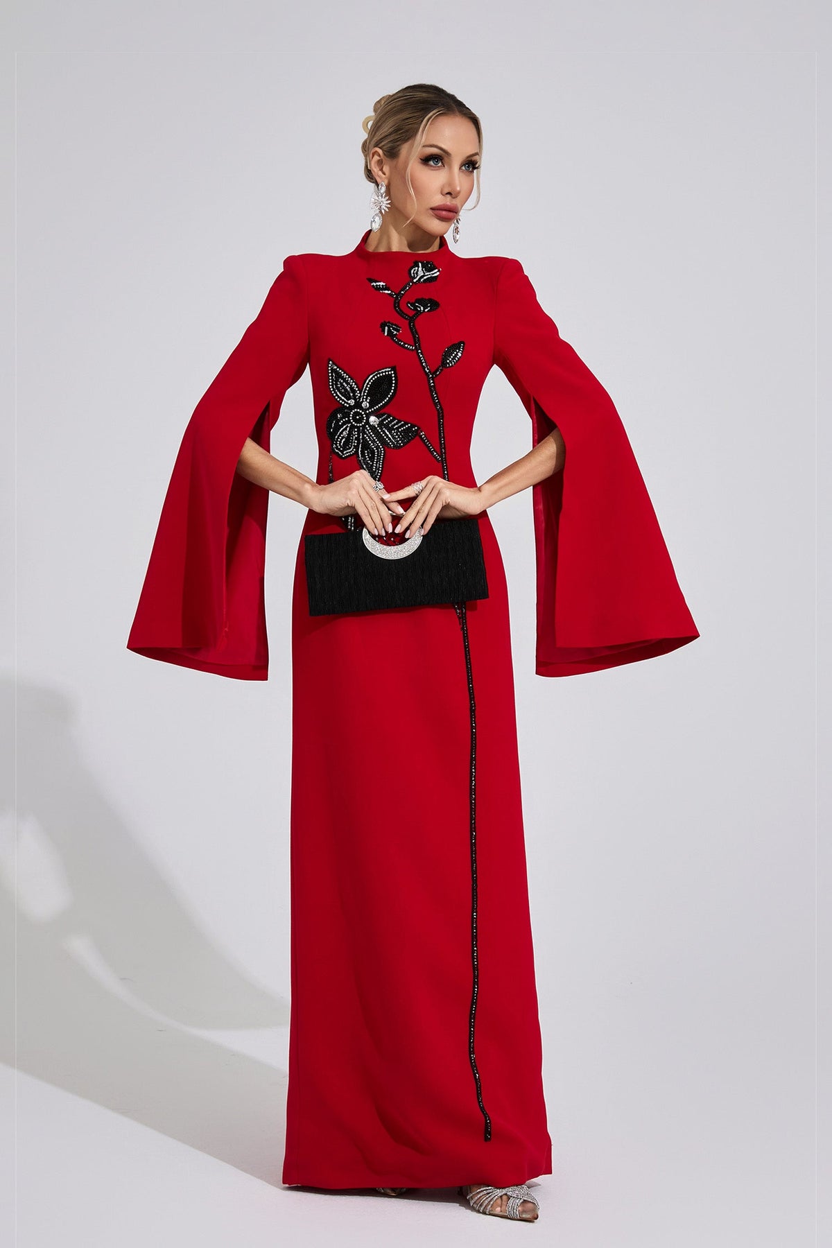 Ferune Red Diamond Maxi Dress