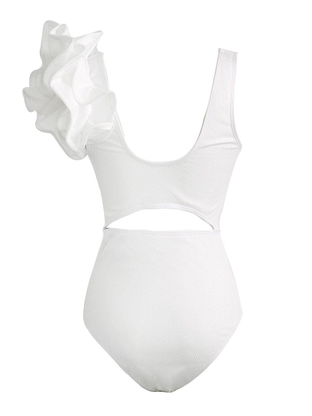 Myxora Ruffle Cutout One Piece Swimsuit