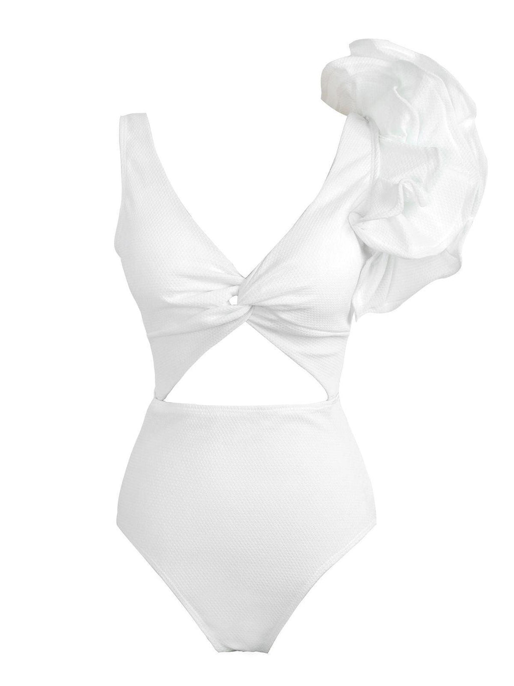 Myxora Ruffle Cutout One Piece Swimsuit
