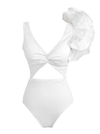 Myxora Ruffle Cutout One Piece Swimsuit