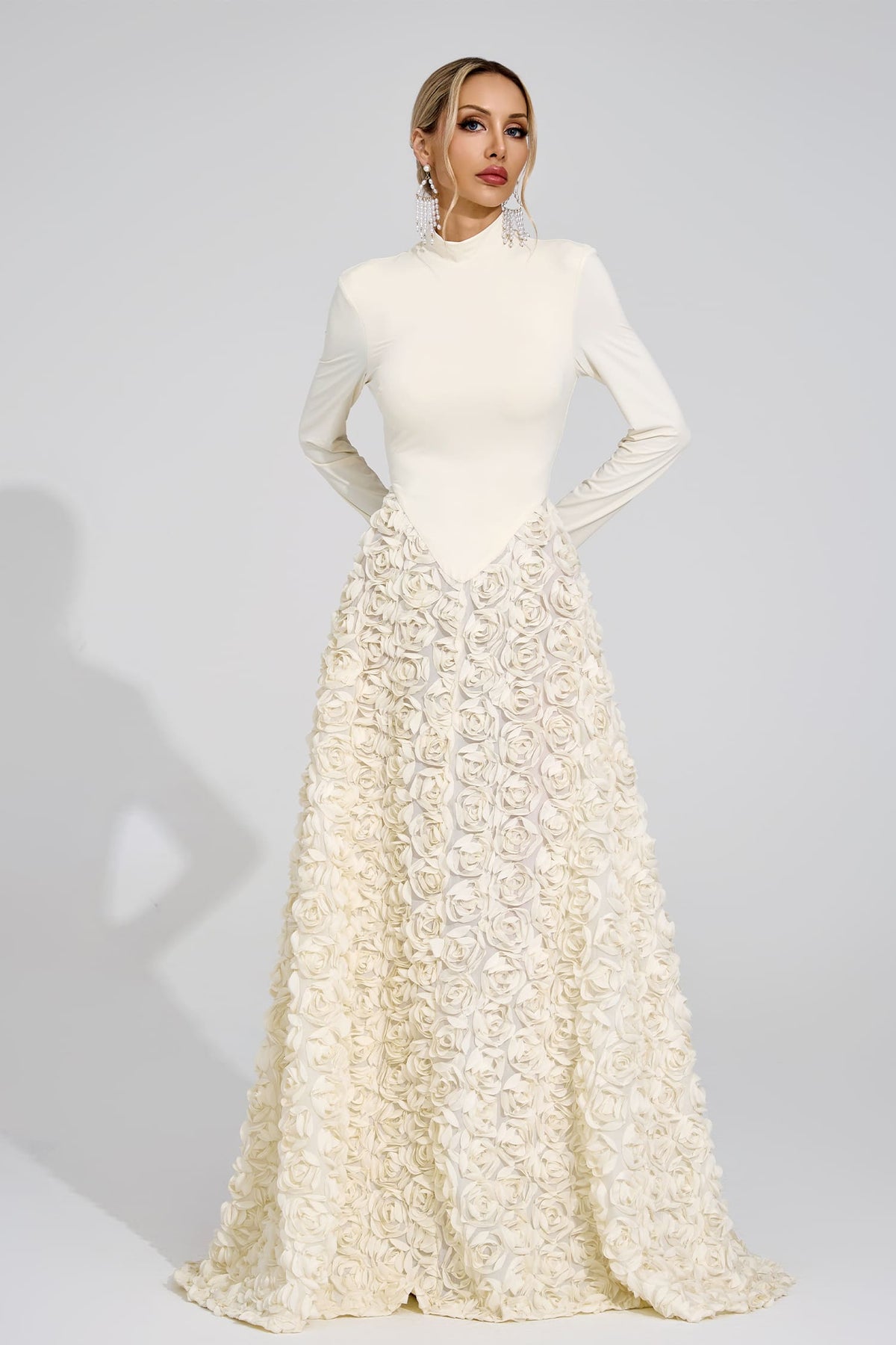 Marevix Ivory Floral Maxi Dress