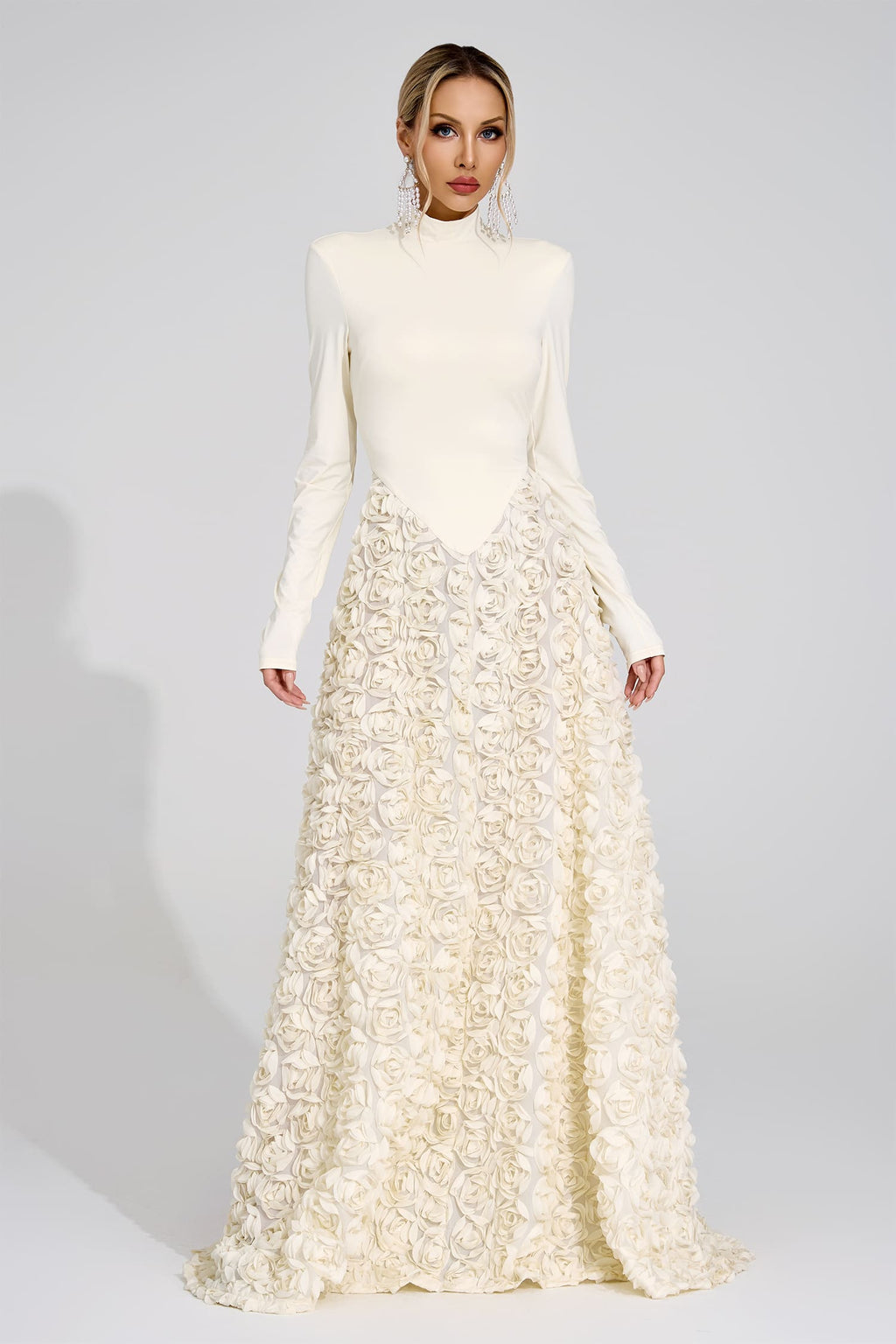 Marevix Ivory Floral Maxi Dress