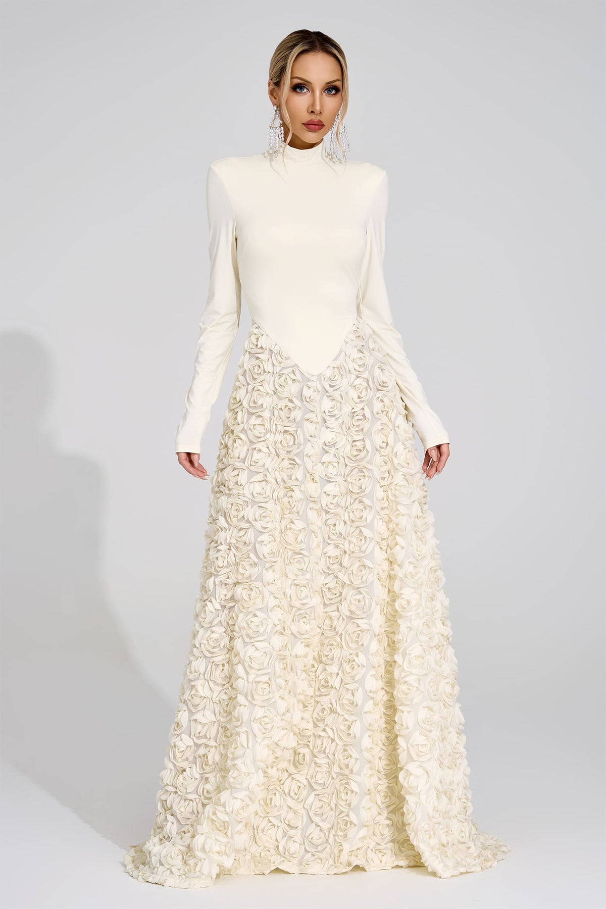 Marevix Ivory Floral Maxi Dress