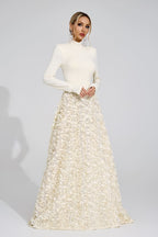 Marevix Ivory Floral Maxi Dress