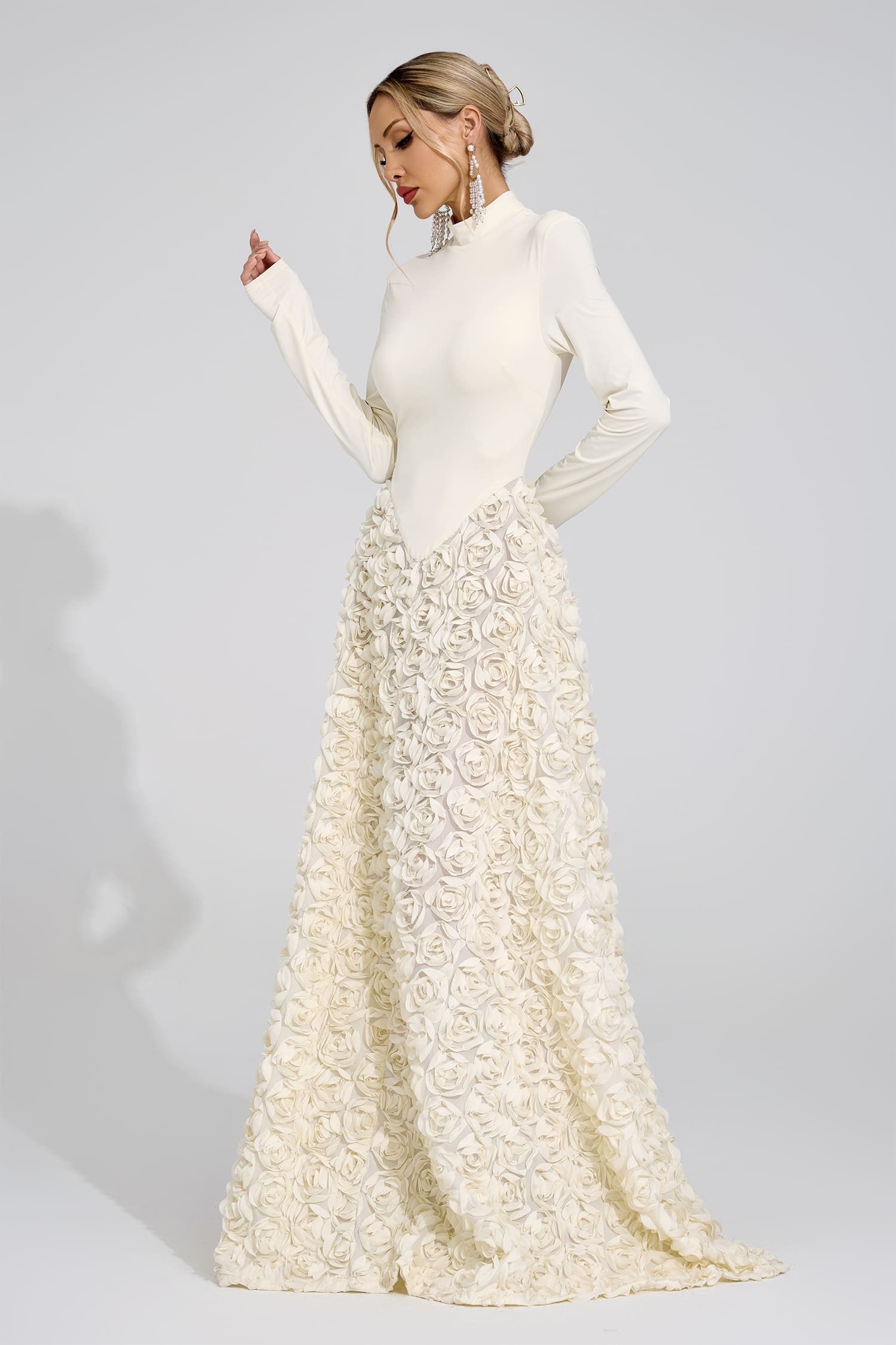 Marevix Ivory Floral Maxi Dress