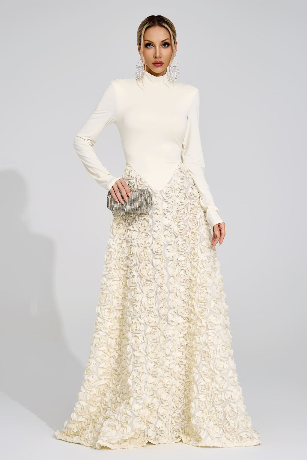 Marevix Ivory Floral Maxi Dress