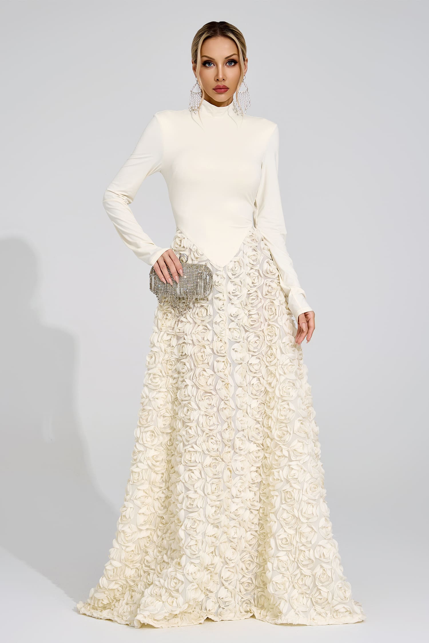 Marevix Ivory Floral Maxi Dress