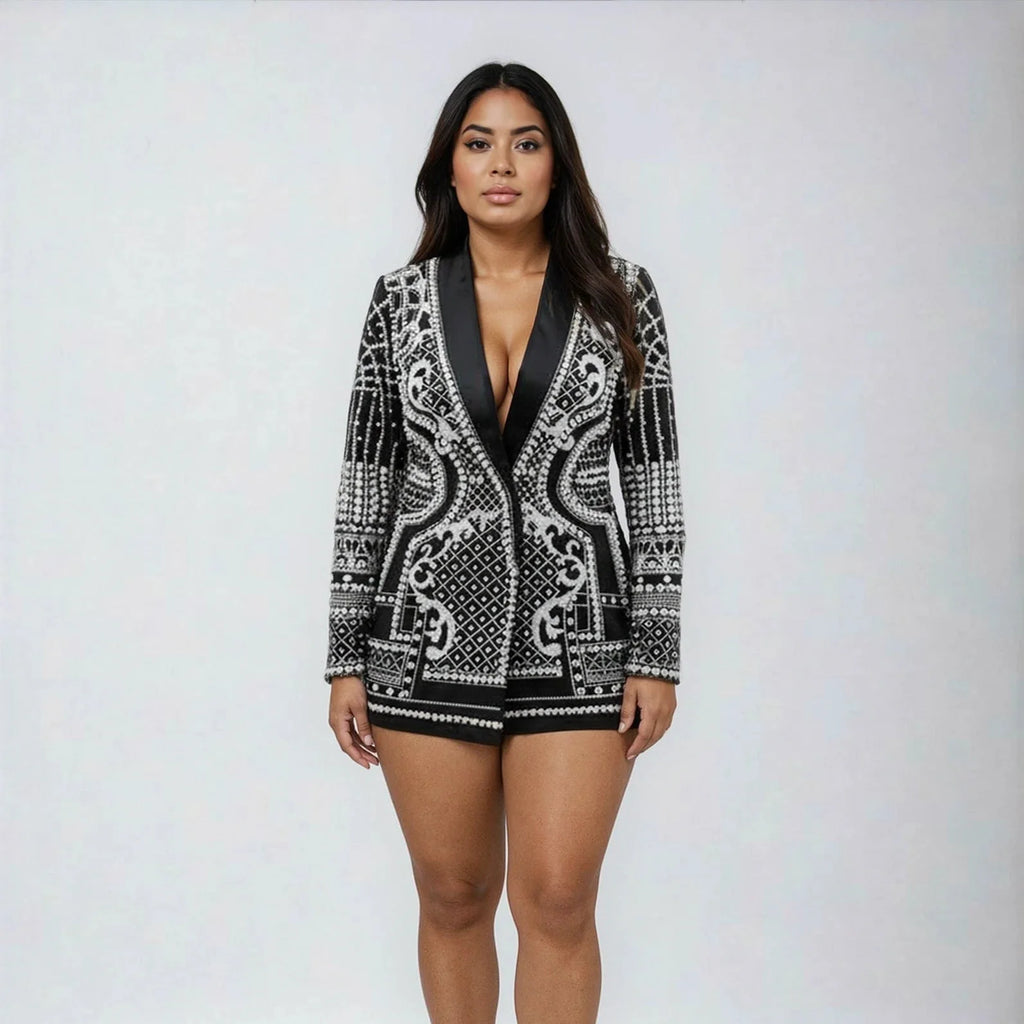 Novalie - Embellished Pearl & Bead Blazer