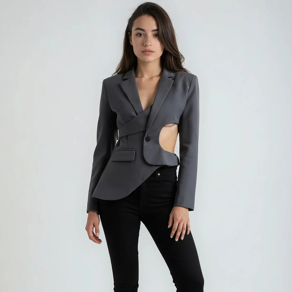 Umara - Cutout Buckle Detail Blazer