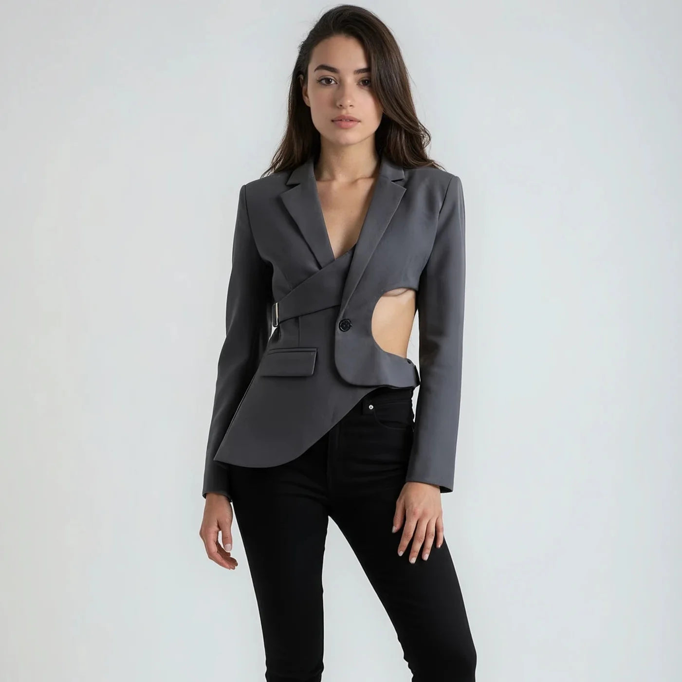 Umara - Cutout Buckle Detail Blazer