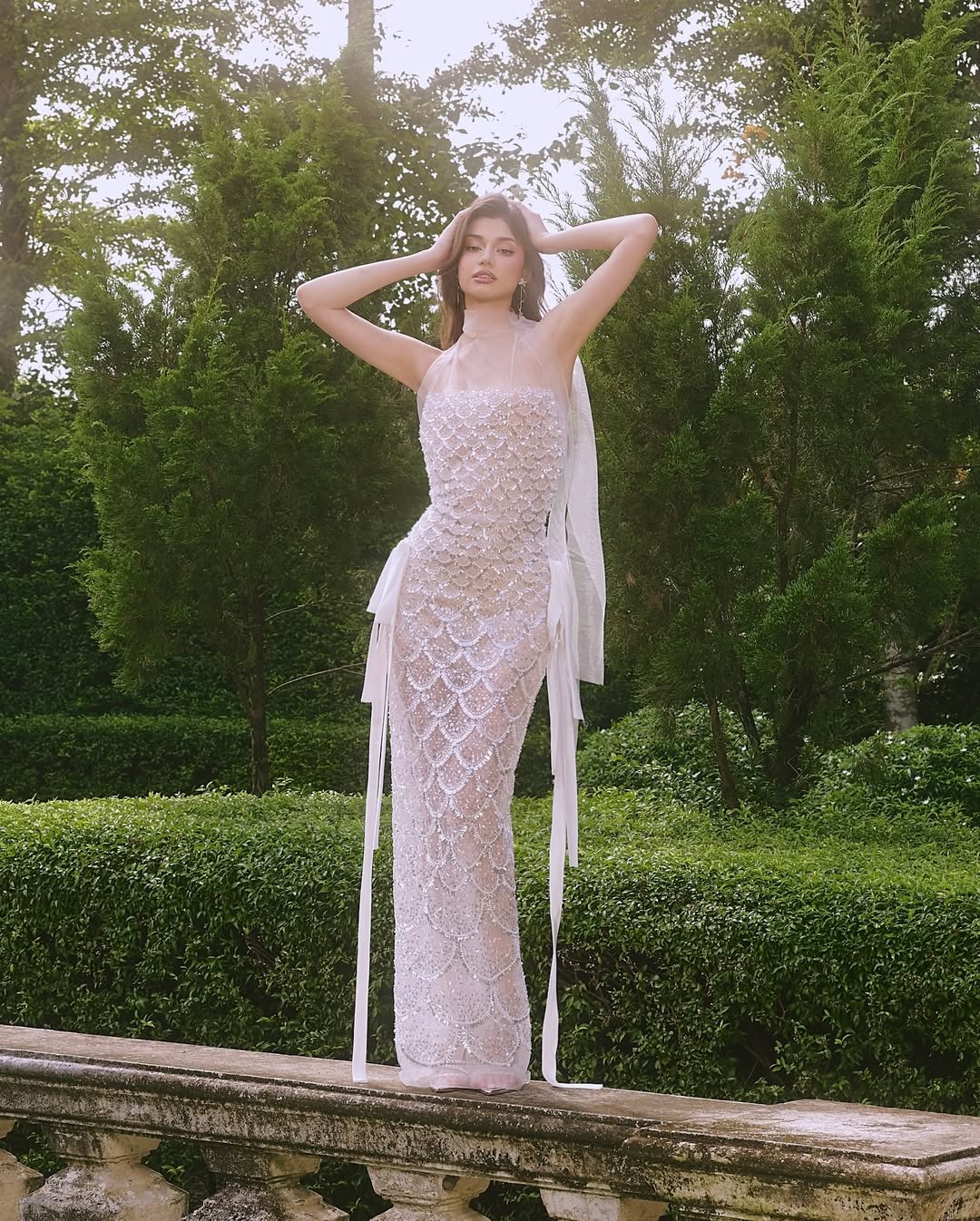 Falenor Sequin Mermaid Wedding Maxi Dress