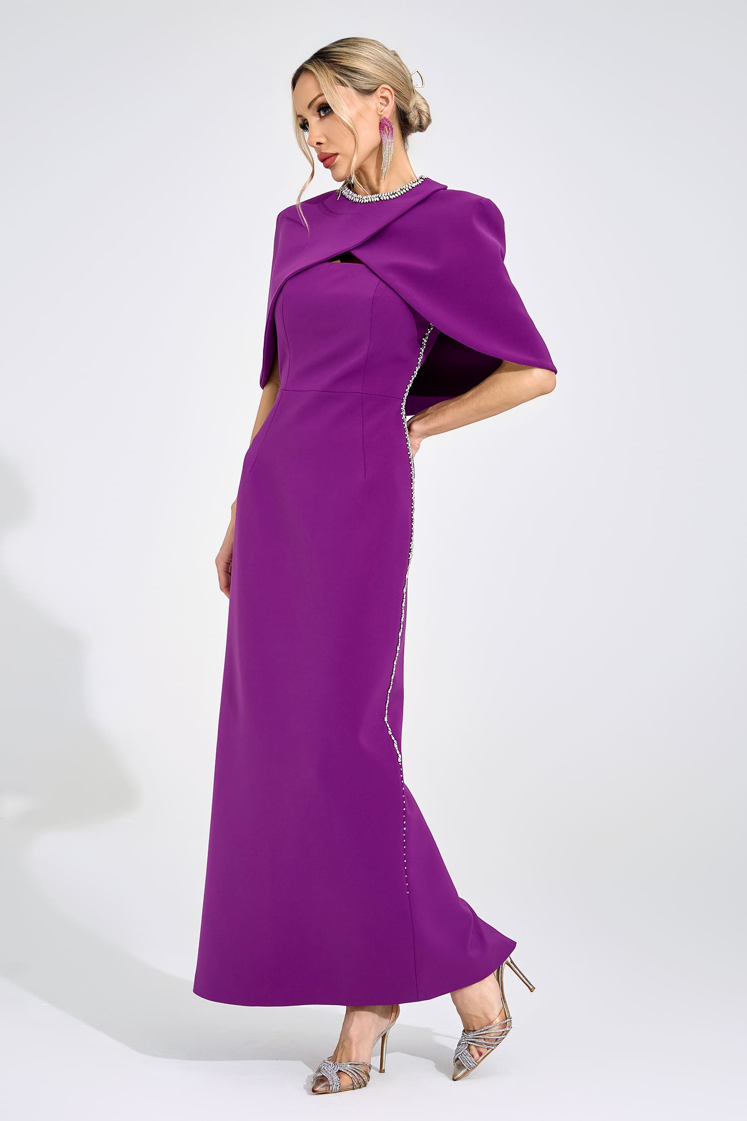 Kervion Purple Diamond Maxi Dress