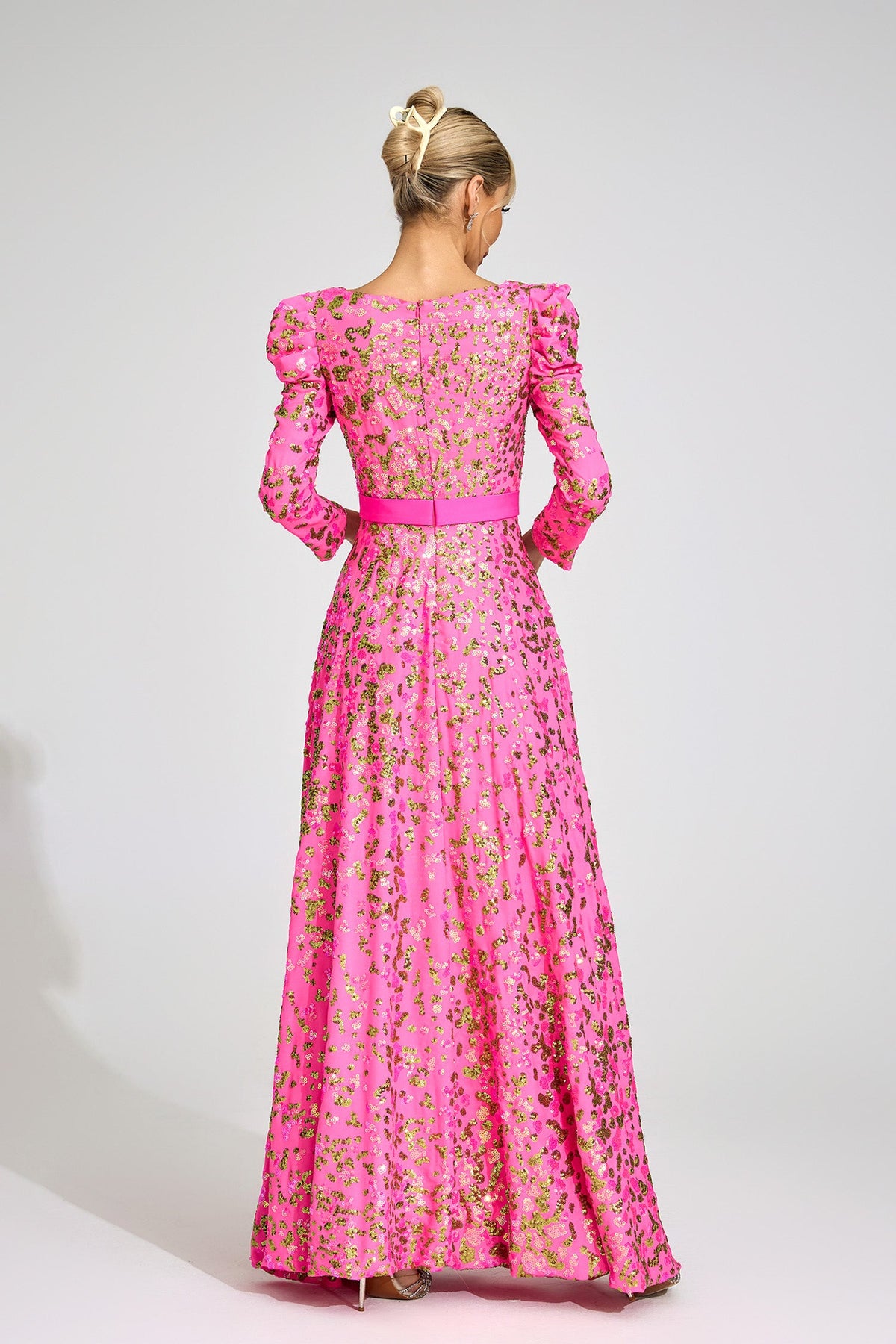 Xyrisza Rose Red Sequin Maxi Dress