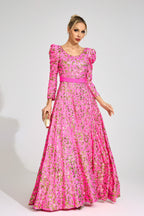 Xyrisza Rose Red Sequin Maxi Dress