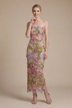 Wyral Floral Strapless Ankle Dress