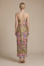 Wyral Floral Strapless Ankle Dress