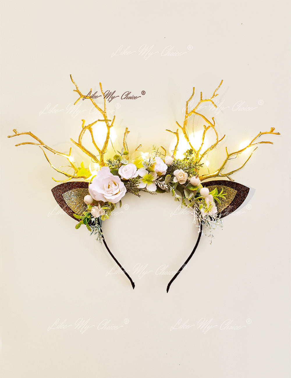 White & Sage Christmas Reindeer Headband | HeyKat®