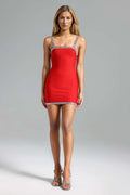 Eoin Crystal-Embellished Mini Dress In Red