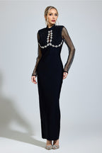 Nexaviel Black Diamond Bandage Maxi Dress