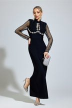 Nexaviel Black Diamond Bandage Maxi Dress
