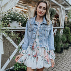Chiffon Print Puff Sleeves Jumpsuit