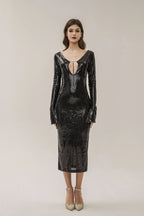Louisa Black Sequin Maxi Dress