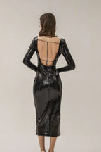 Louisa Black Sequin Maxi Dress