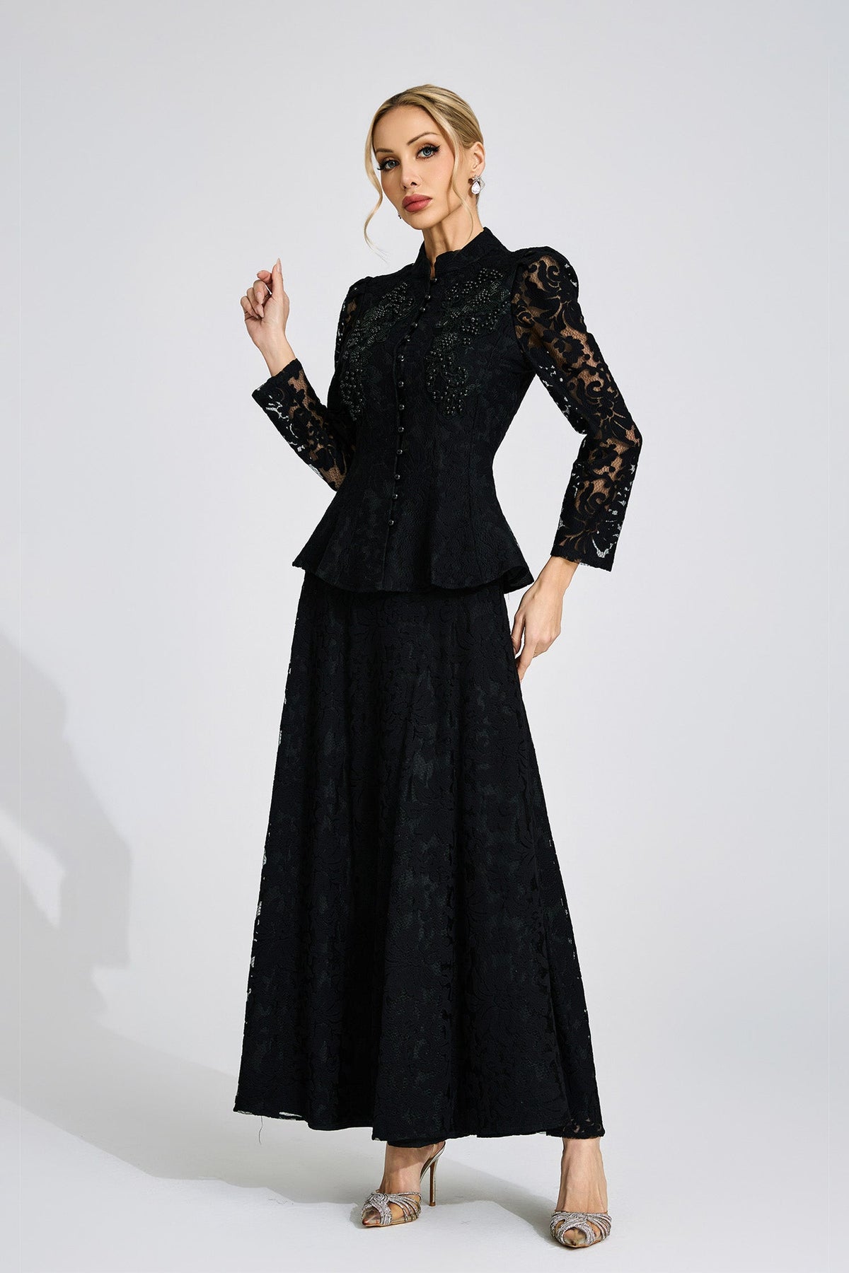 Firmino Black Lace Two Piece Set