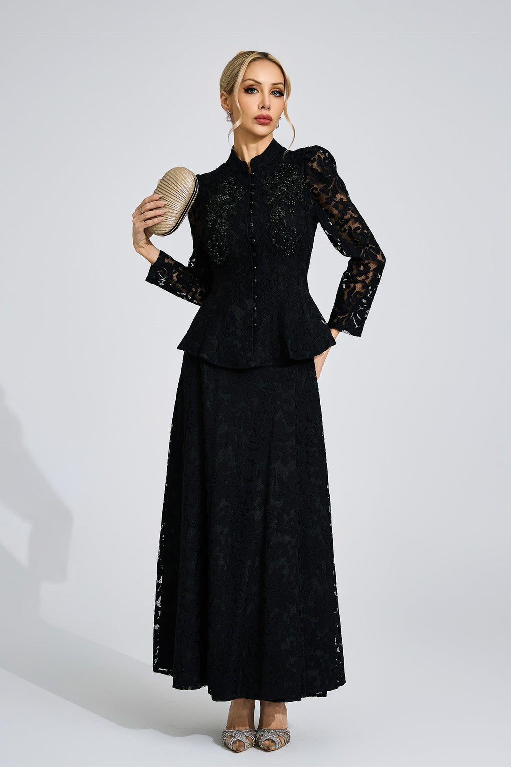 Firmino Black Lace Two Piece Set