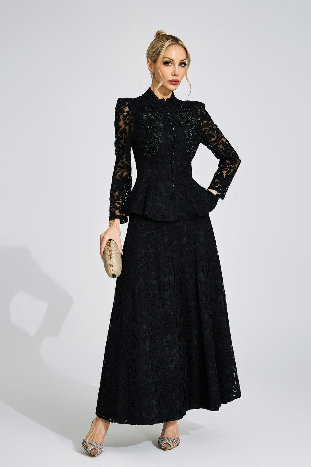 Firmino Black Lace Two Piece Set