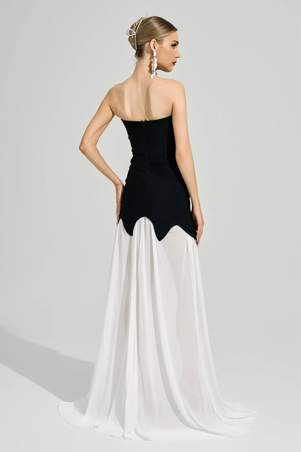 Xelyra Black Strapless Bandage Maxi Dress