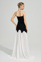 Xelyra Black Strapless Bandage Maxi Dress