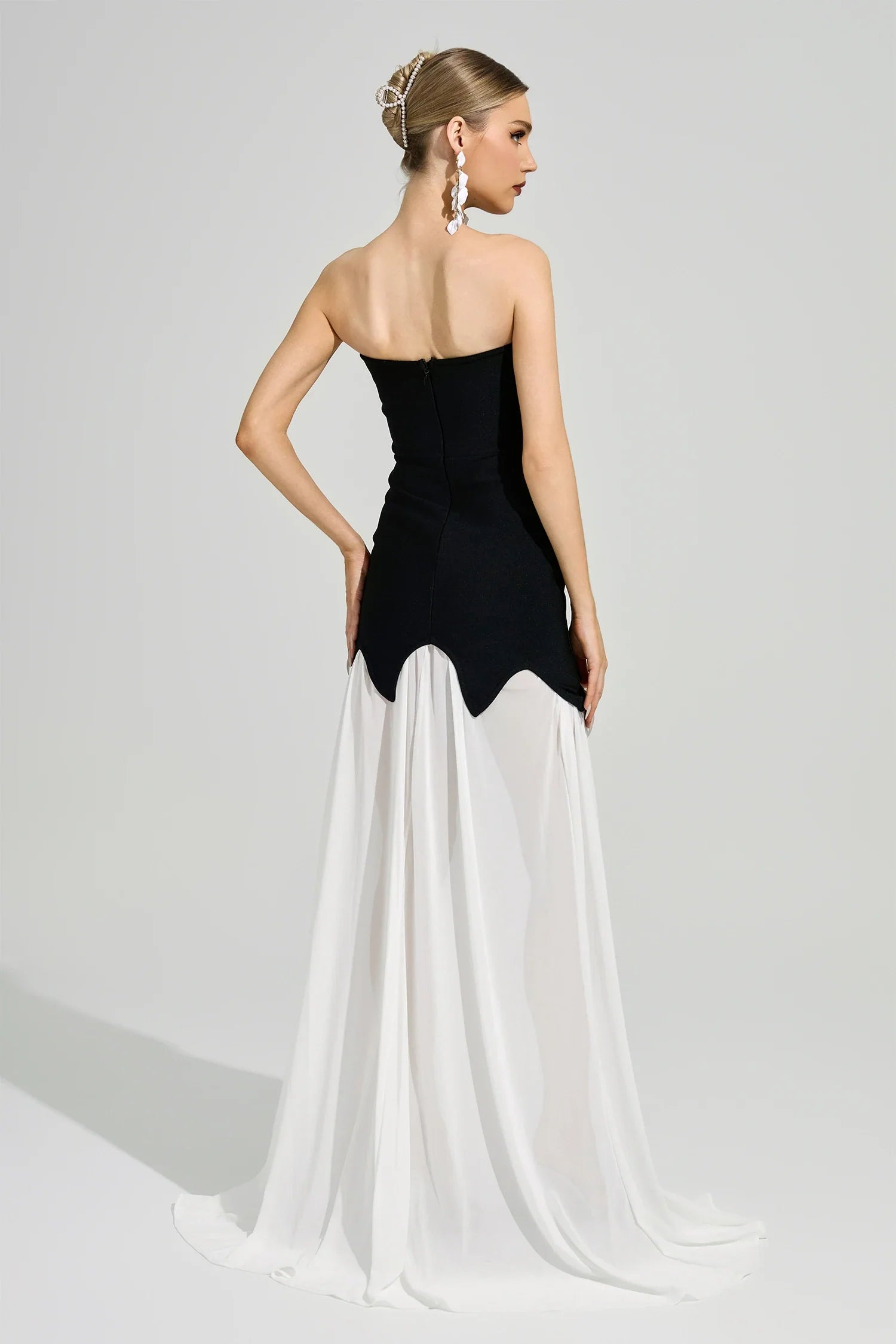 Xelyra Black Strapless Bandage Maxi Dress
