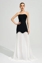 Xelyra Black Strapless Bandage Maxi Dress