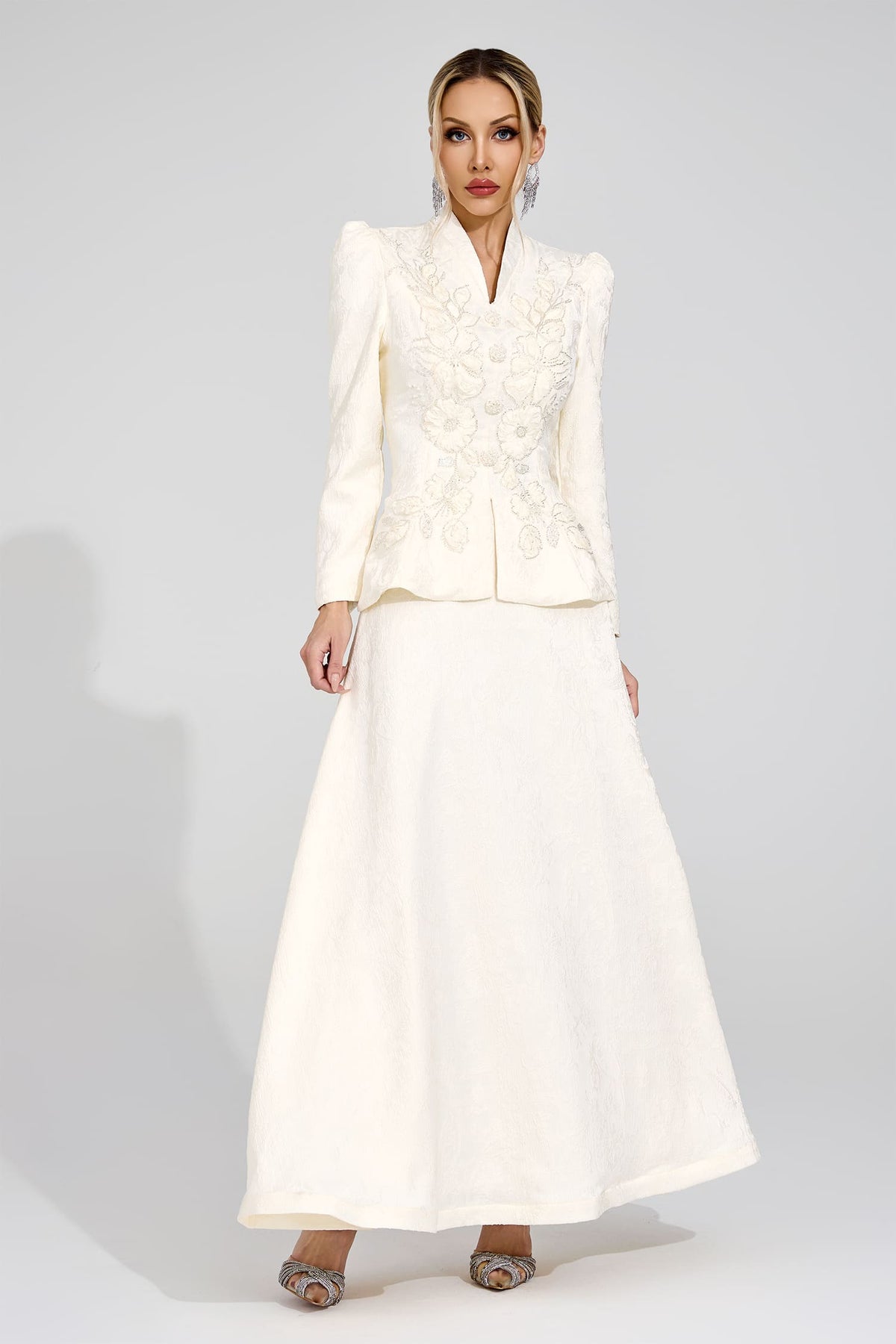 Jarevix Apricot Embroidered Set