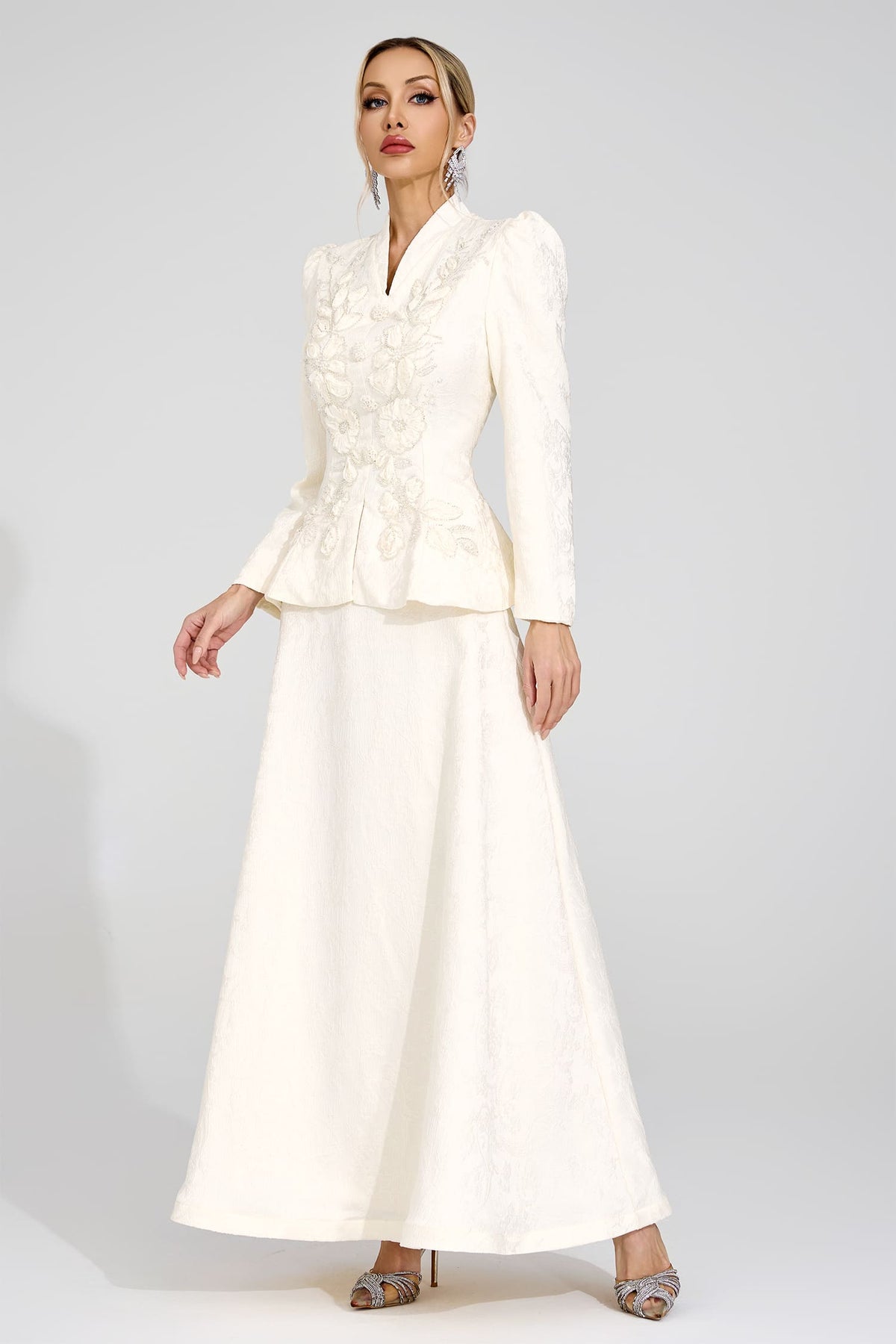 Jarevix Apricot Embroidered Set