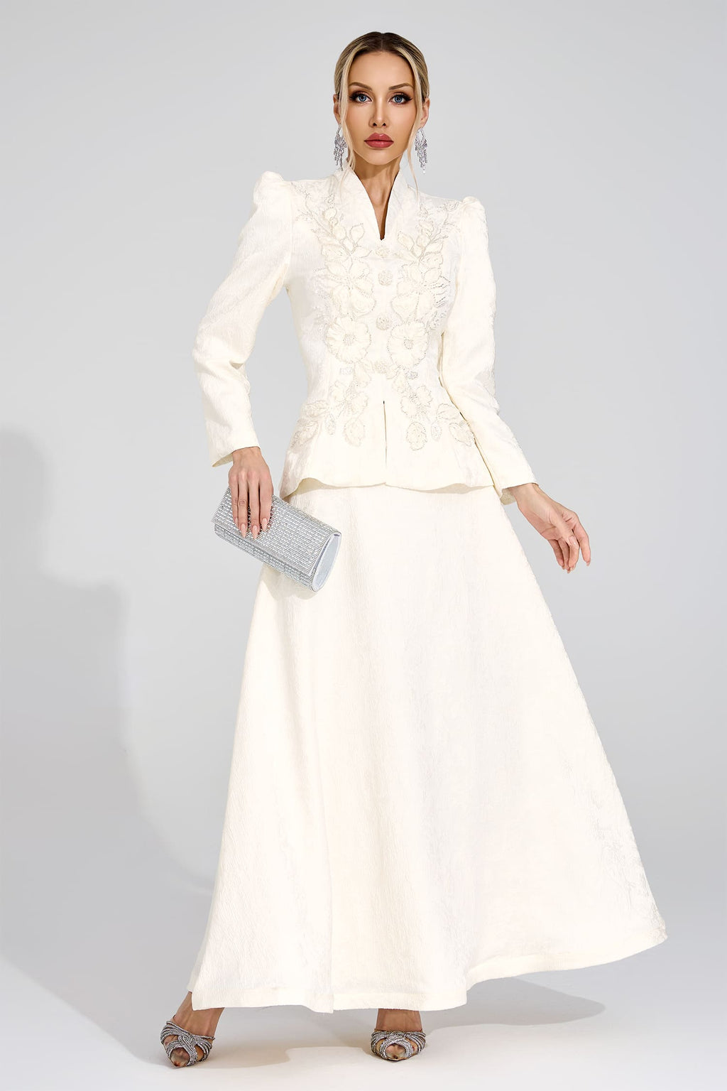 Jarevix Apricot Embroidered Set
